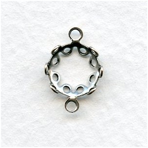Setting Frame Connectors for 8mm Faceted Stones Oxidized Silver (12)