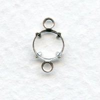 Open 8mm Stone Settings with 2 Loops Oxidized Silver (12)