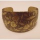 Embossed Oxidized Brass Domed Tapered Cuff 36mm (1)