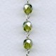 ^Olive Luster 6mm Faceted Beads Rosary Chain Silver Linkage (1 ft)