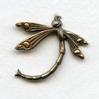 Art Deco Inspired Dragonfly Oxidized Brass 30mm (3)