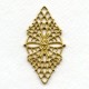 Fine Detail Diamond Shaped Filigree Raw Brass (1)