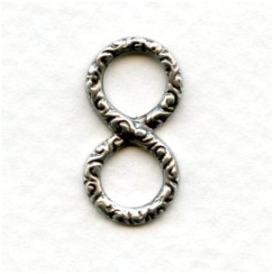 ^Infinity Symbol Connectors 20mm Oxidized Silver
