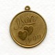 I Love You Charms Raw Brass 29mm (3)