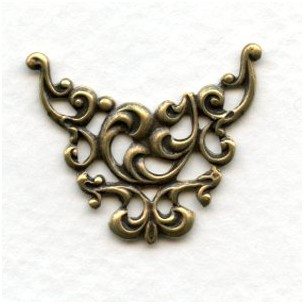 Fabulous Filigree Stamping Tiara Shape Oxidized Brass