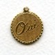 Oui and Non Pendants French Charms Raw Brass (3 Sets)