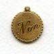 Oui and Non Pendants French Charms Raw Brass (3 Sets)