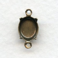 Closed Back Setting Connectors 10x8mm Oxidized Brass (12)