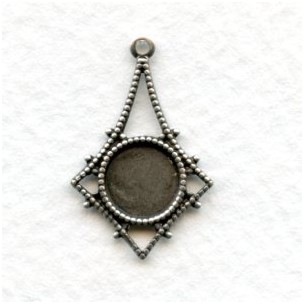 Delicate 7mm Setting Pendants Oxidized Silver (12)