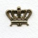 Crown Ornamentation Stampings Oxidized Brass 12mm (12)