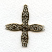 Four Point Filigree With Loop Oxidized Brass (6)