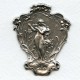 Victorian Woman with Harp Stamping Oxidized Silver (1)