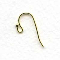 Fish Hook Ball Loop Earring Findings Raw Brass (24)