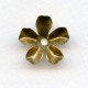 Large Blossom Flower Shapes Oxidized Brass 17mm (6)