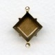 Square Settings Oxidized Brass 12mm 2 Loops (12)