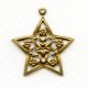 Floral Star Pendant Oxidized Brass 31mm (4)