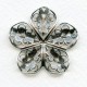Flower Shaped Filigrees Oxidized Silver 35mm (2)