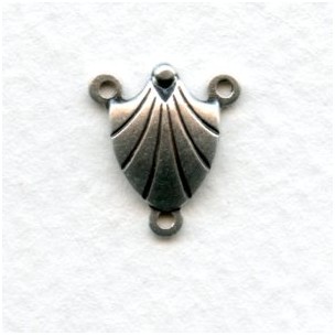 Connectors 3-Way Shell 10mm Oxidized Silver (6)