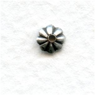 Fluted Bead Caps 5mm Oxidized Silver (50)