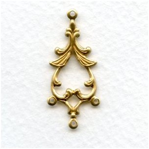 Fabulous Floral Connectors in Raw Brass 33mm (12)