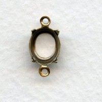 Open Back Setting Connectors 10x8mm Oxidized Brass (12)