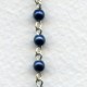 ^Blue Iris Pearl 4mm Beads Rosary Chain Silver Linkage (1 ft)