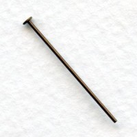 Head Pins 1 Inch Oxidized Brass 21 Gauge (100)