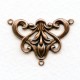 Art Nouveau Style Floral Connector Oxidized Copper (4)