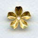 Large Blossom Flower Shapes Raw Brass 17mm (6)
