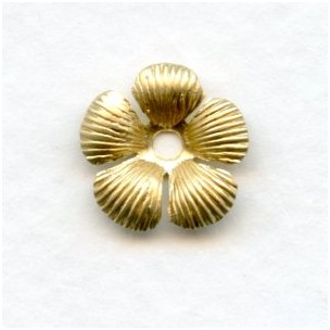 Textured Petal Flowers 13mm Raw Brass (12)