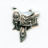 ^Saddle Stampings Oxidized Silver 18mm (6)