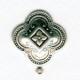 Quatrefoil Medallion Pendants 23mm Oxidized Silver (6)