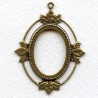 Floating Leaves Setting Frames Oxidized Brass 25x18mm (3)