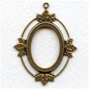 Floating Leaves Setting Frames Oxidized Brass 25x18mm (3)