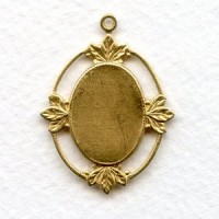 Floating Leaves Settings 18x13mm Raw Brass (4)