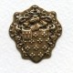 Royal Knight Crest Oxidized Brass Stampings (6)
