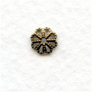 Flower Shaped 6mm Oxidized Brass Filigree Bead Caps (50)
