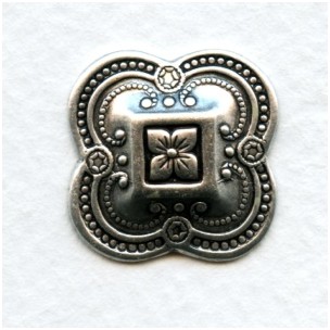 Quatrefoil Oxidized Silver Stampings 20mm (6)