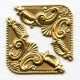 Ornate Corner Flourish Raw Brass Stampings (4)