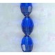 ^Oval Faceted Glass Beads Sapphire 11x8mm