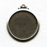 Elegant Simple Setting Pendants 25mm Oxidized Silver (3)