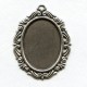 Ornate Style Settings 40x30mm Oxidized Silver (2)