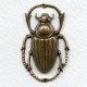 Egyptian Influence Scarab Beetle Oxidized Brass (1)