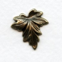 Leaves with Great Texture 18mm Oxidized Brass (6)