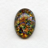 Multi-Color Glass Opal Cabochon 18x13mm (1)
