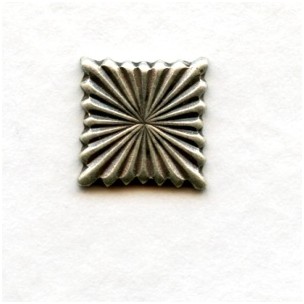 Fluted Square Embellishments 9mm Oxidized Silver