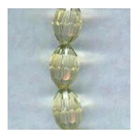 ^Oval Faceted Glass Beads Jonquil 11x8mm