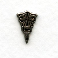 Triangle Embossed Stamping Oxidized Silver 12x8mm (12)