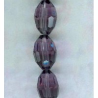 Oval Faceted Glass Beads Amethyst 11x8mm