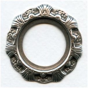 Scalloped Setting Frame Oxidized Silver 30mm (1)